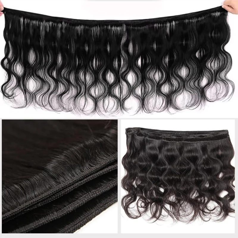 Body Wave Natural Color Human Hair Bundles Brazilian Hair Weavings Human Hair Bundles 1/3/4 Pieces For Women 22 24 26 inch image 6
