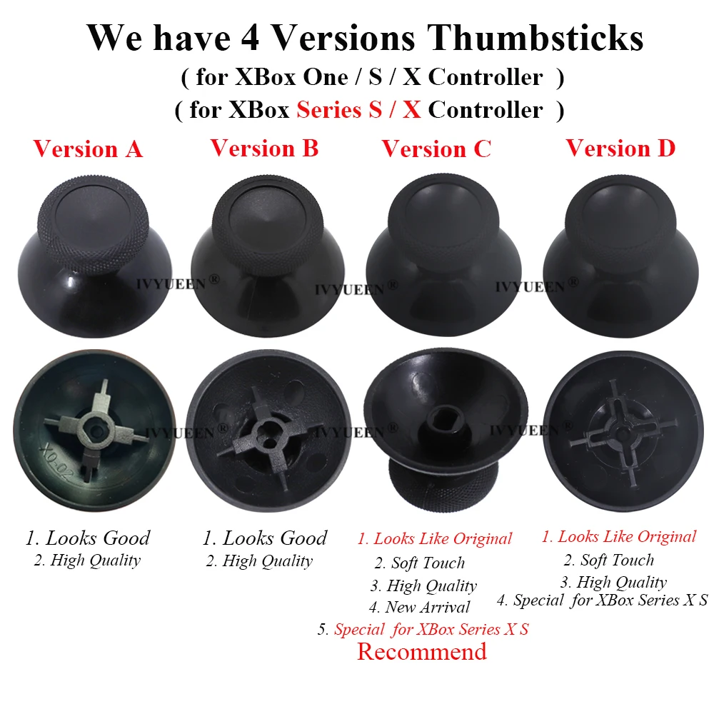 IVYUEEN 100 PCS for XBox One Series X S Controller 3D Analog Thumb Sticks Caps for X Box One Replacement Analogue Thumbsticks