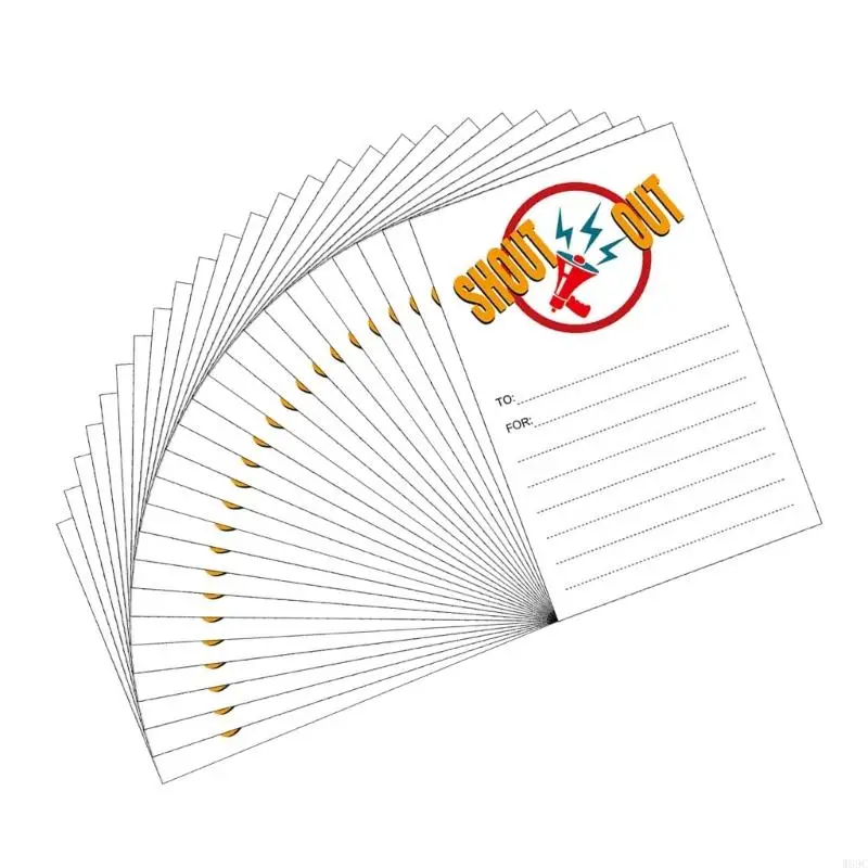 W89C 25 Counts Fun Shout Out Cards Recognition Reward Cards 4x6Inch Reward Cards For Students Teachers Employees Office Staff