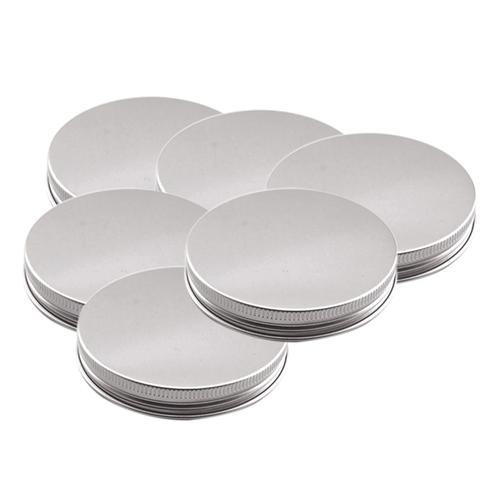 

16 pcs Threaded Aluminum Lids Heavy Duty Food Storage Jar Covers Silver Mason Solid Cap Freezer Refrigerator Dry Storage Kitchen