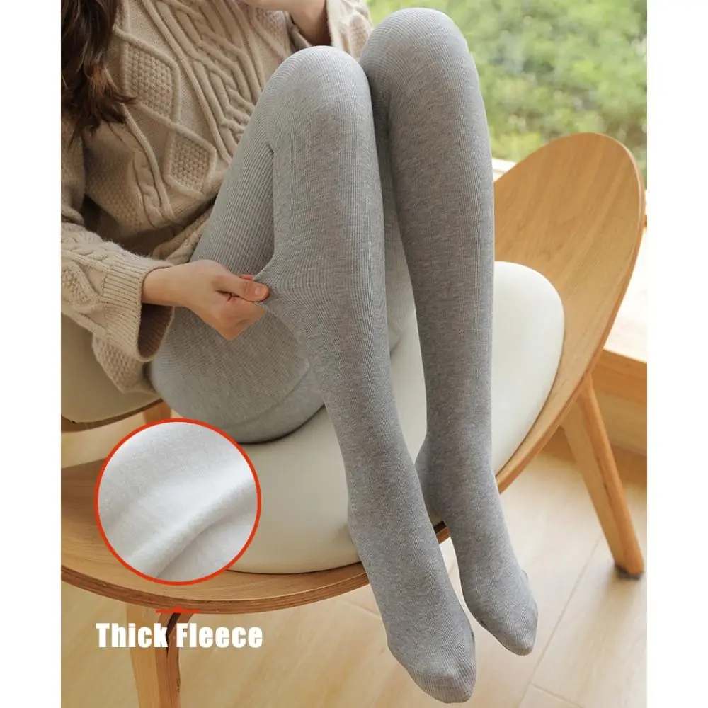 Fashion Fleece Women Leggings Thickened Full Cover Teenage Pants Striped Autumn Winter Leggings