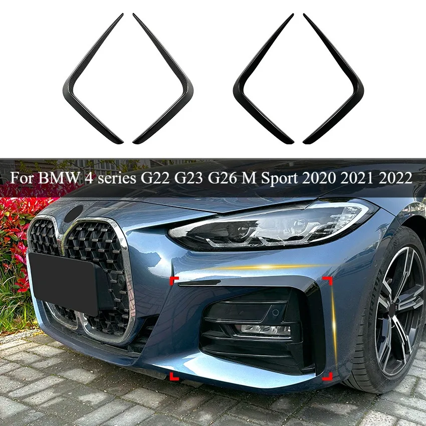 

1Pair Front Bumper Spoiler Splitter Air Vent Fog Lamp Grille Trim For BMW4 series G22 G23 G26 M Sport 2020 2021 2022 accessories