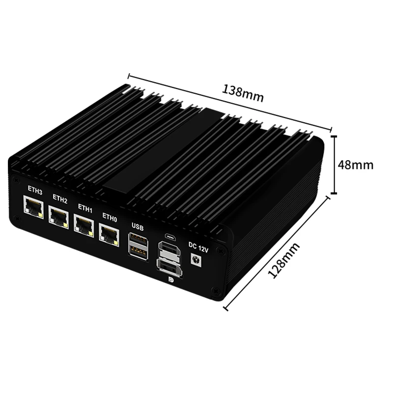 4x i226-V 2.5G LAN Mini tanpa kipas PC Intel J4125 N100 Router lembut komputer Desktop NVMe HDMI DP AES-NI OPNsense Win11 friewwall