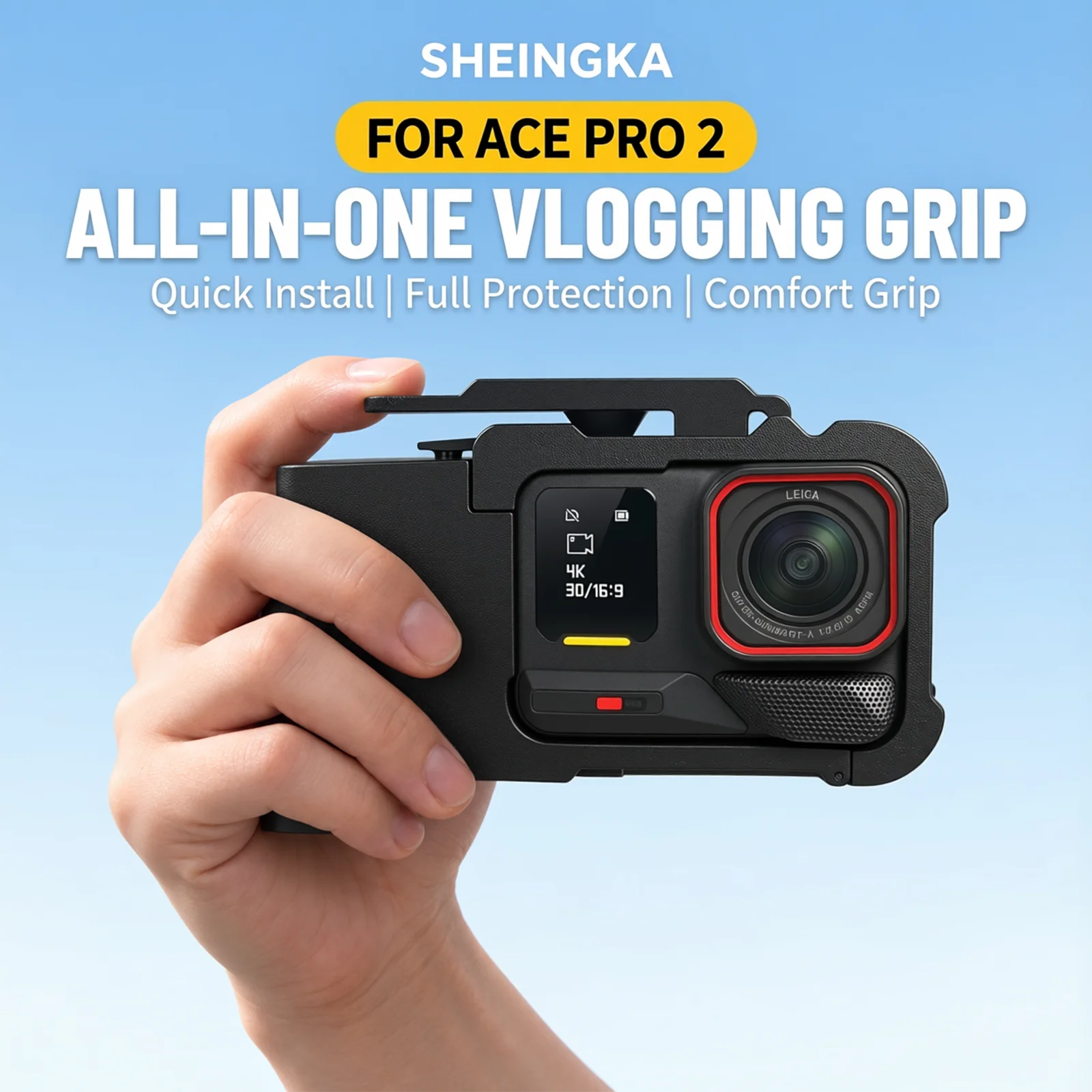 Street Grip Kit for Insta360 Ace Pro 2 Hand Grip Quick Release Rabbit Cage with Shutter Button For Insta360 Camera Accessories