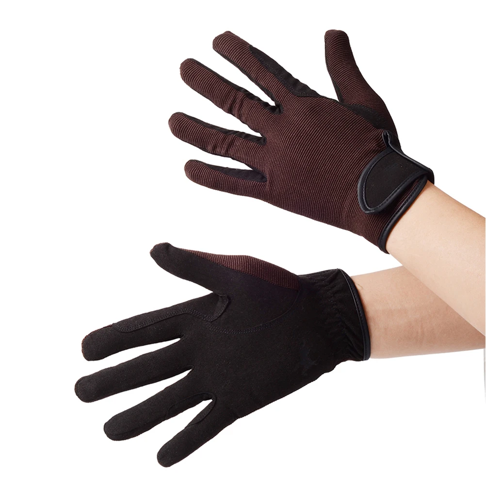 

1 Pair Horse Riding Gloves Microfiber Breathable Touchscreen Compatible Equestrian Training Gloves Ergonomic Comfort Fit Coffee