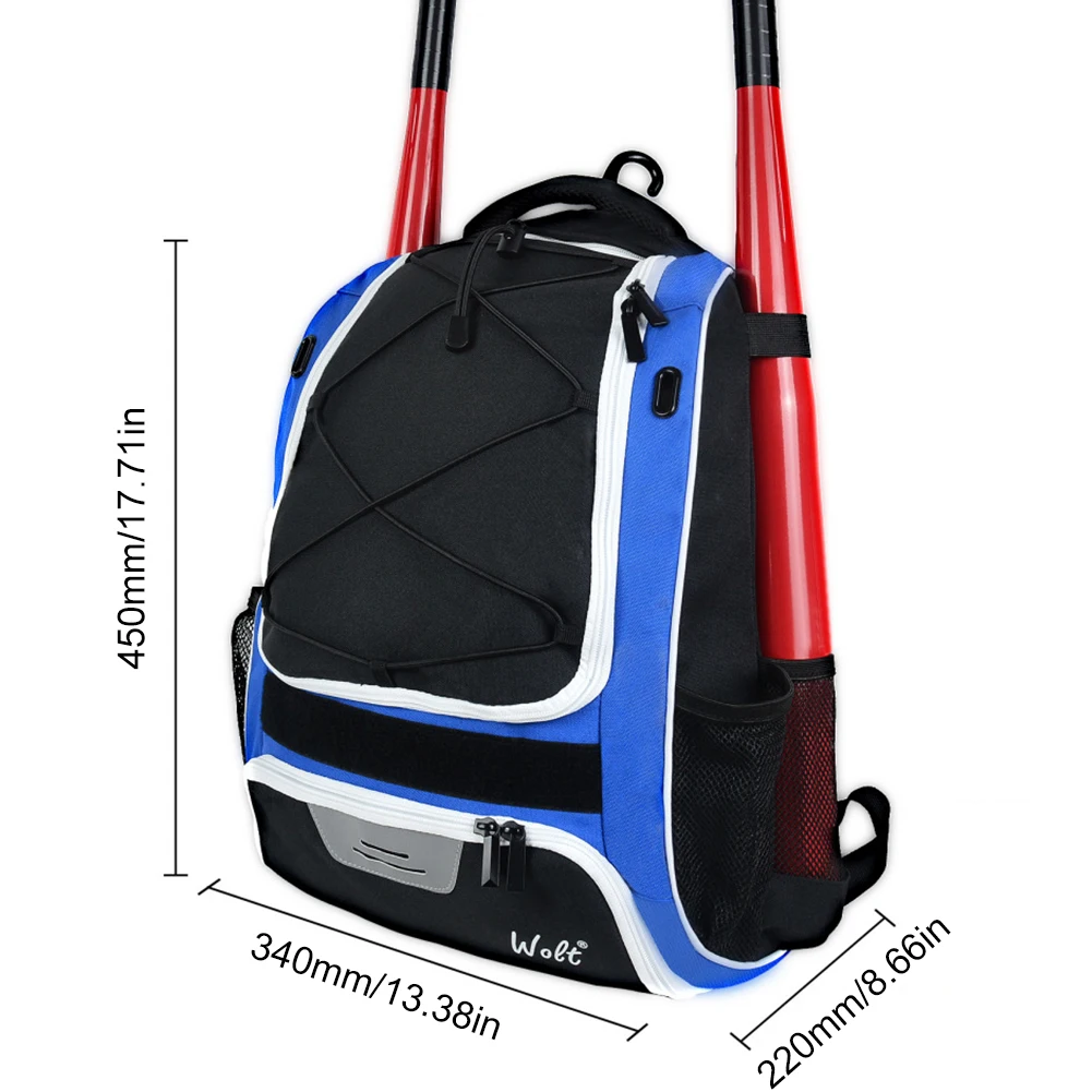 Baseball Backpack Baseball Bat Backpack with Fence Hook & Shoes Compartment Baseball Sports Bag Multi Pockets for Youth Adult