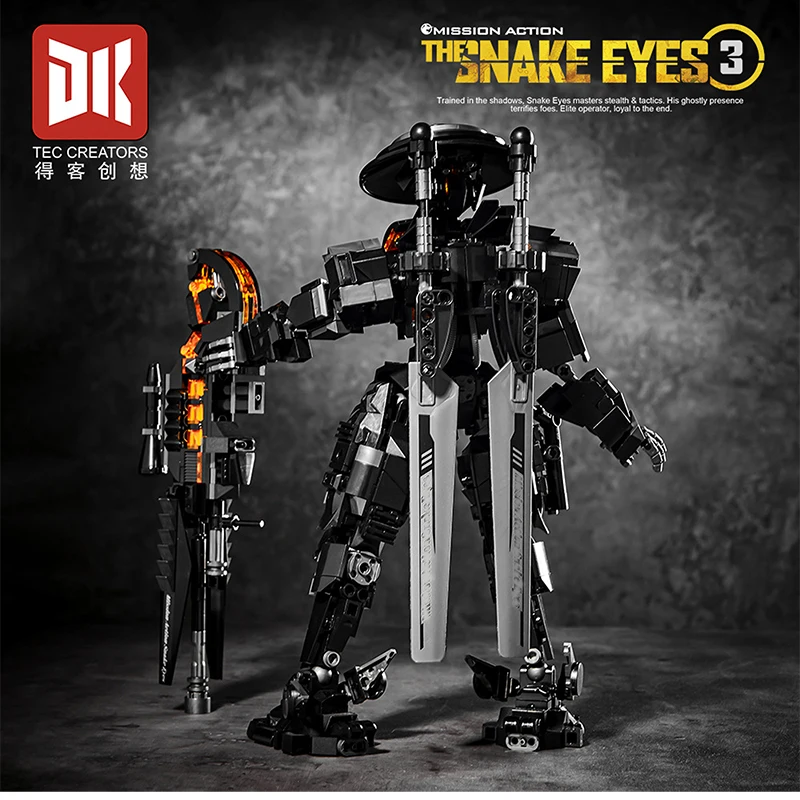 1053 قطعة MOC 2-IN-1 الميكانيكية المزدوج شفرة المحارب بندقية لعبة اللبنات فيلم لعبة عمل نموذج لجسم الاطفال الإبداعية لغز الهدايا