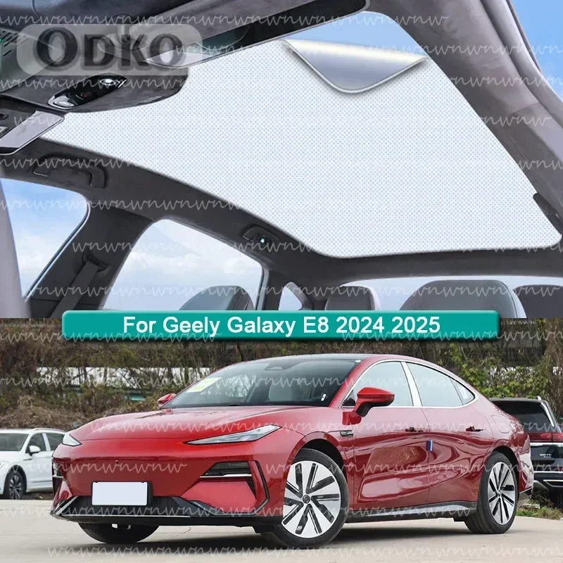 

Car Roof Sunshade For Geely Galaxy E8 2024 2025 2026 Electrostatic Adsorption Sunroof Sunshade Skylight Blind Shading Sticker