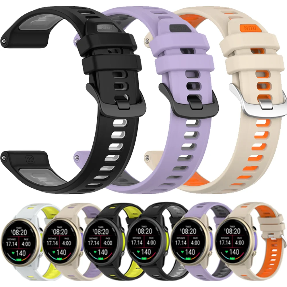 Sports Official Silicone Strap for Garmin Forerunner 970 955 945 935 745 Two-tone Breathable Forerunner 965 Bracelet Wristband