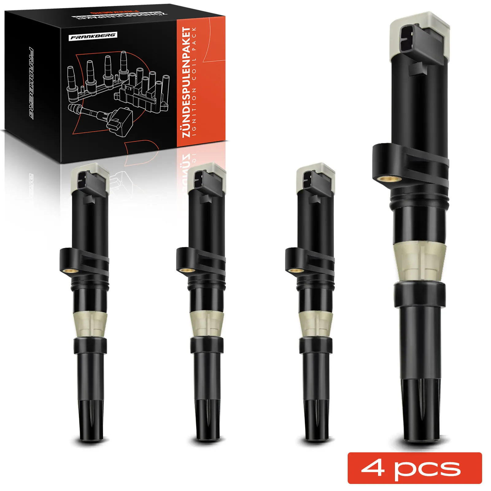 Frankberg 4x Ontstekingsmodule Bobine voor Dacia Duster Logan MCV Sandero Nissan Kubistar Box Primate Star Bus 8200154186