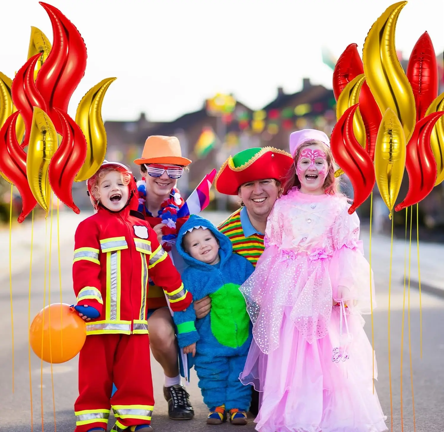 16 pcs Fire Balloon Firefighter Birthday Party Decorations  Fake Campfire  Hunting Fireman Party Supplies