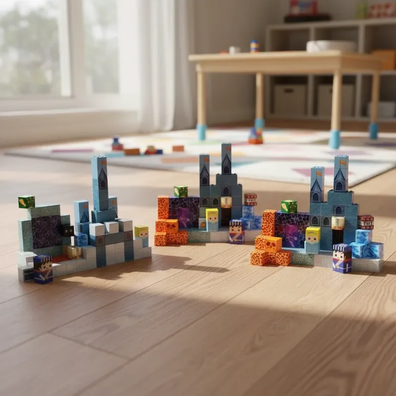 창의적인 DIY 자석 블록 100개 무료 조립 블루 캐슬 3D 장식 어린이 STEM 장난감 휴일 선물 빌딩 세트 고급 상자