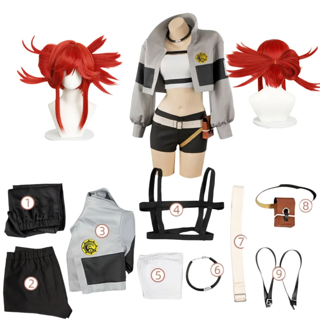 

Костюм для косплея GACHIAKUTA Riyo, парик, жилет Liyao Riyo, короткий рюкзак, поясная сумка, Хэллоуин, Рождество