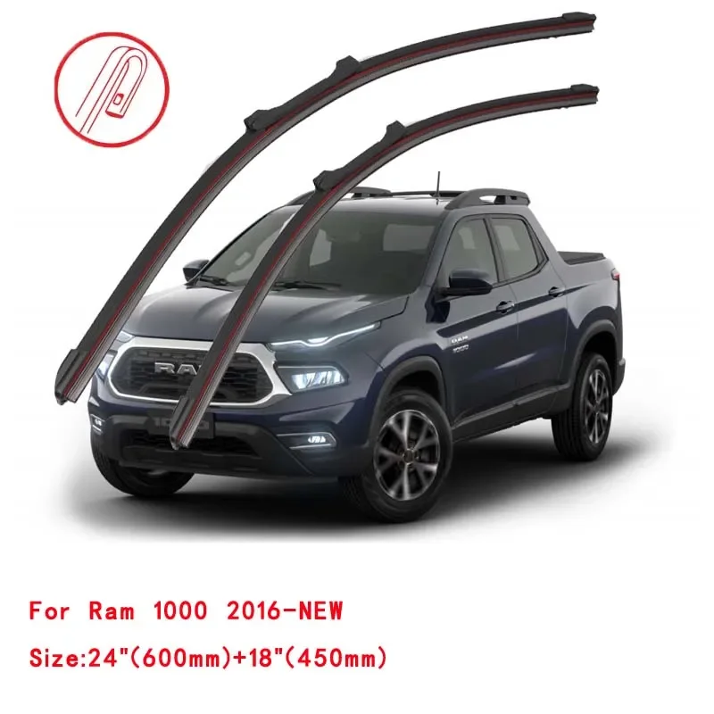 For FIAT Toro Ram 1000 Pick Up 2016-2024 Car Windshield Wiper Blade Front Windscreen Brushes Washer Accessories Window Cleaning