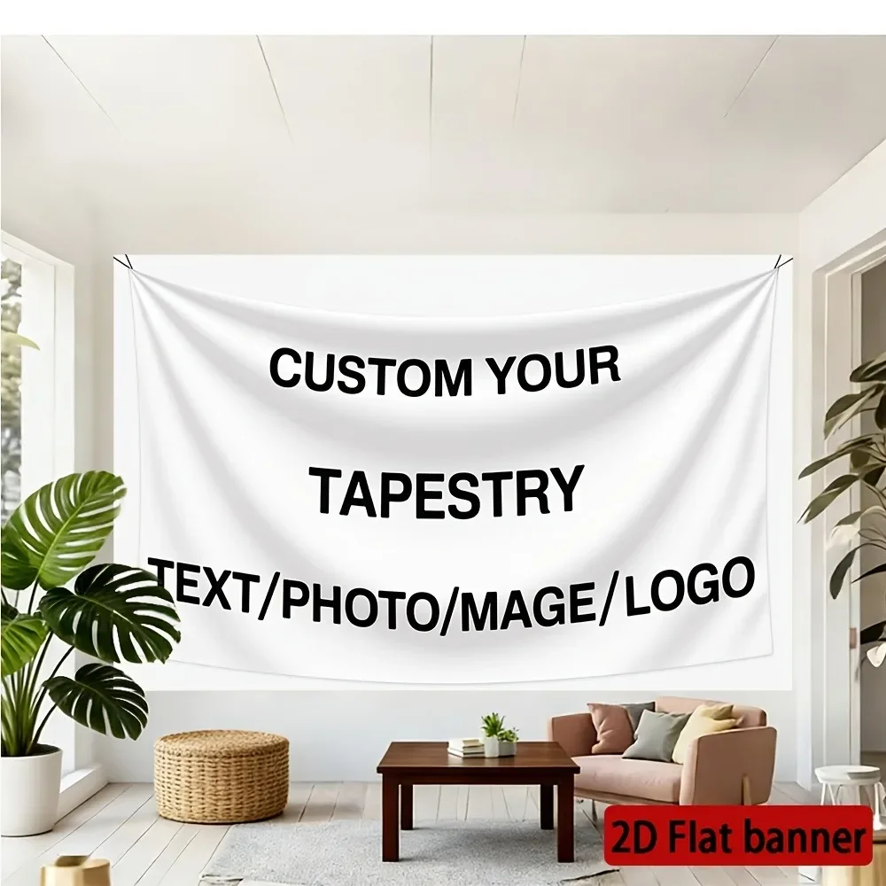 1 Flat Banner with Exclusive Personalized Customization: This Custom Tapestry Lets You Add Your Own Text, Photos, and images.