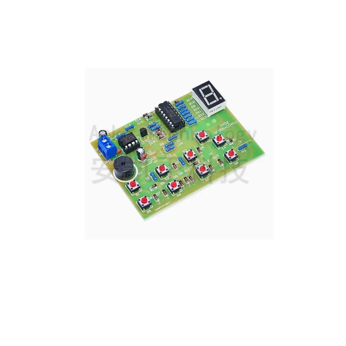 CD4511 Eight-channel Digital Display Quizzer Kit, 8 channels, Skill Competition, Electronic teaching and training, NE555, DIY