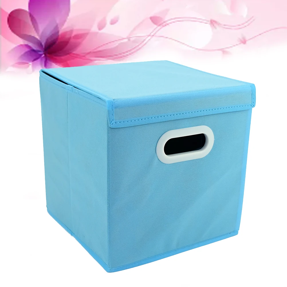 

Folding Storage Bin Blue Non-Woven Fabric Organizer For Clothing Underwear Socks Crafts Laundry Storage Boxes Bins