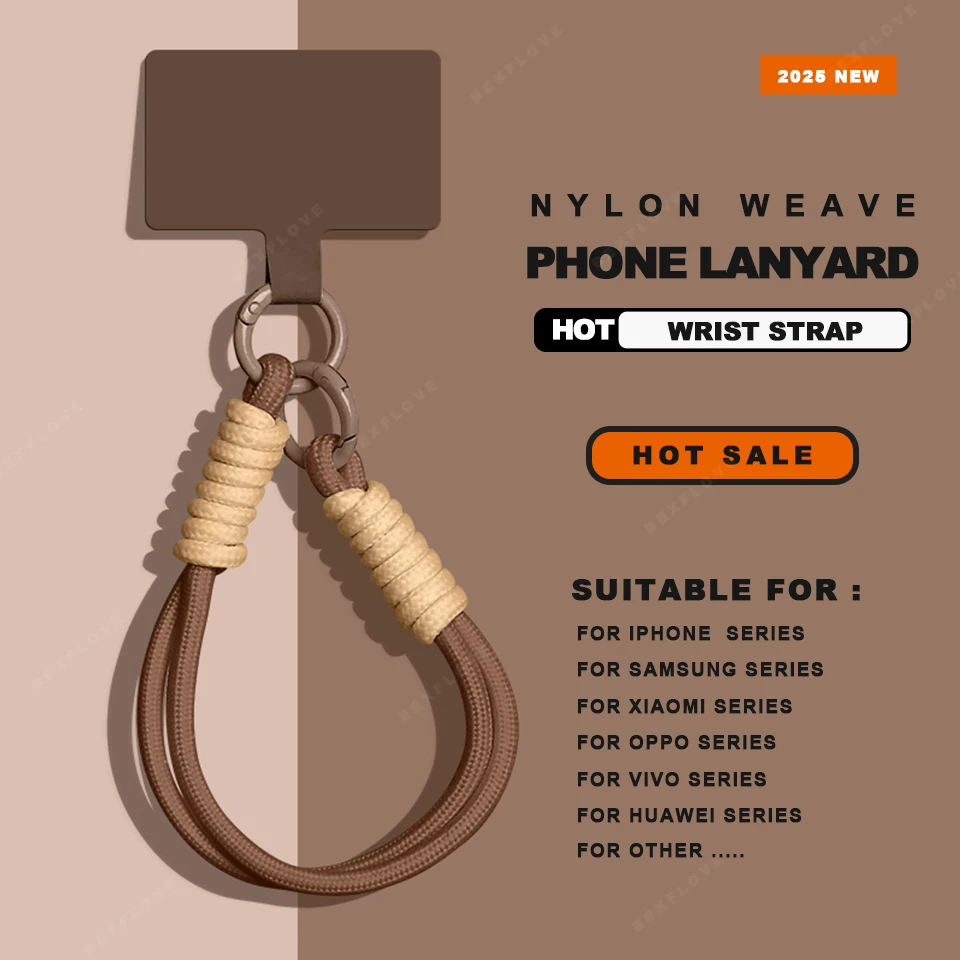 Handwoven Mobile Neck Phone Charms Universal Case Lanyard Wrist Strap Outdoor Sports Anti-Lost Bracelet Hanging Card Cord Charm