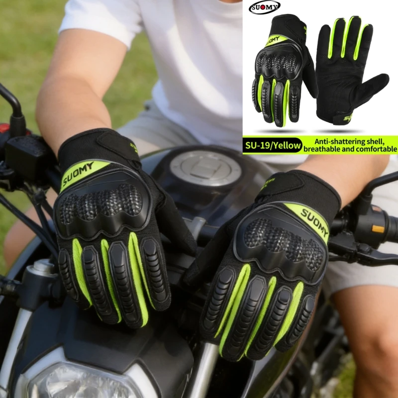 Summer Motocross Gloves Men Women Full Finger Touchscreen Motorcycle Racing Gloves for Cycling Riding Breathable Gloves