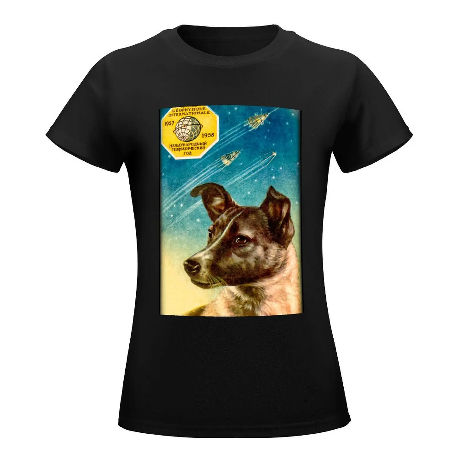 Laika the Sputnik 2 Russian Space Dog! T-Shirt Female clothing tees Women t-shirts