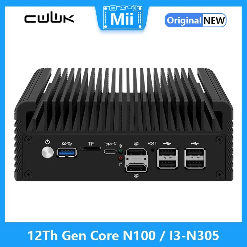 6 LAN جهاز جدار الحماية 2.5G راوتر الجيل الثاني عشر Intel i3-N305/N100 DDR5 2 * NVMe 2 * SATA3.0 كمبيوتر صغير بدون مروحة ESXi Proxmox Host