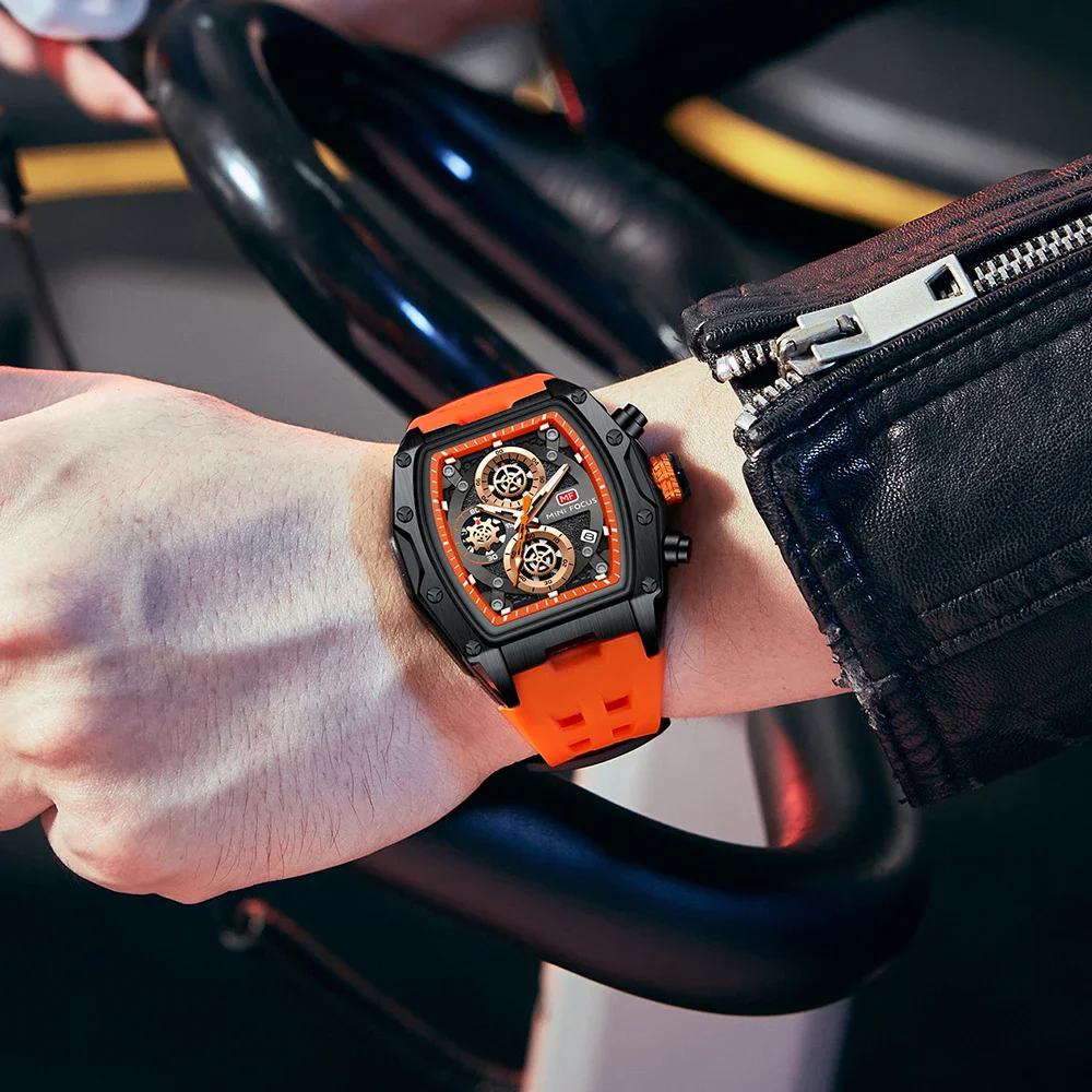 Reloj de cuarzo MINI FOCUS 0473 para hombre, cronógrafo multifunción creativo, calendario, relojes deportivos luminosos y geniales para hombre, reloj para hombre