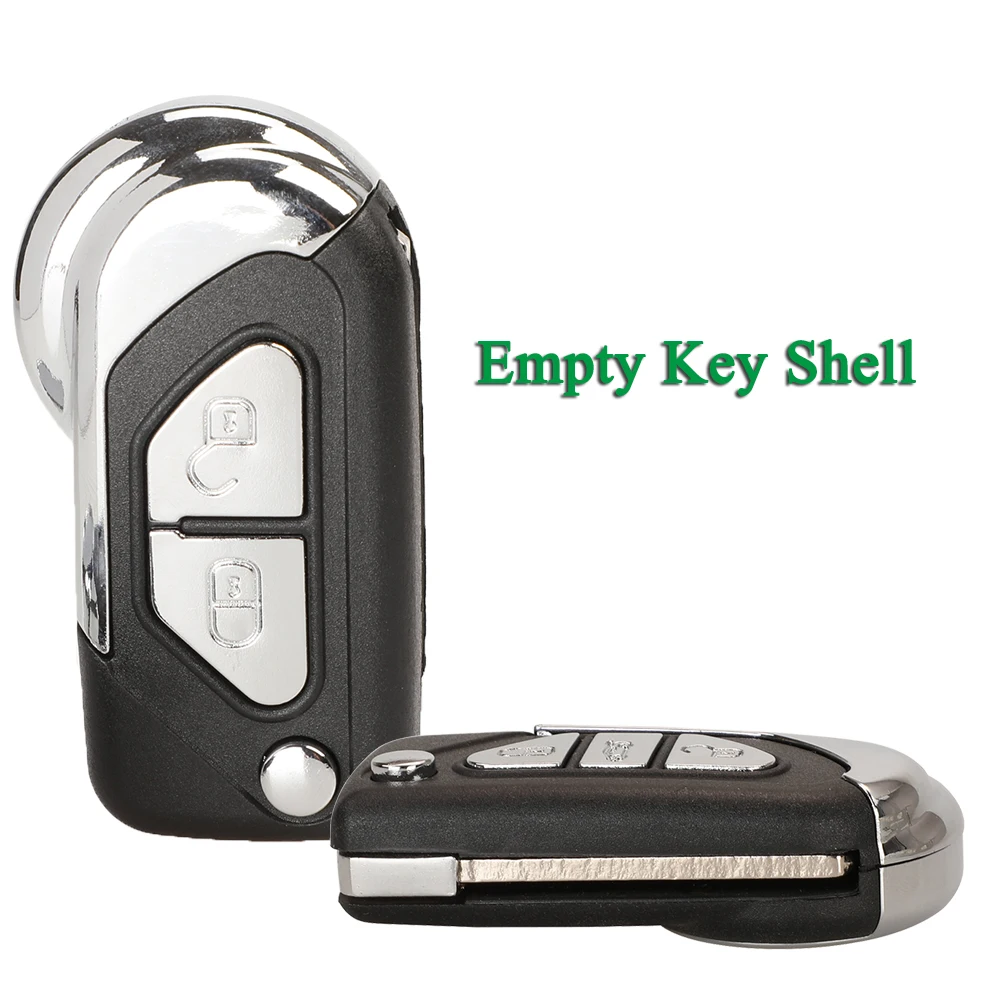 Jingyuqin Flip Remote Car Key Shell Case FOB 2/3 Buttons For Citroen DS3 For Puegeot Uncut VA2 Key Blade Auto Housing Cover