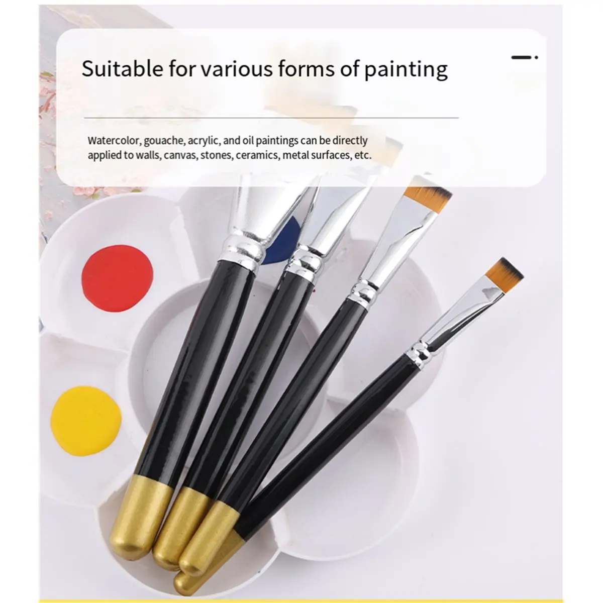 HITL Lacquer Art Short Haired Nylon Brush Lacquerware Large Lacquer Brush Oil Painting Tools Materials Art Small Flat Pen