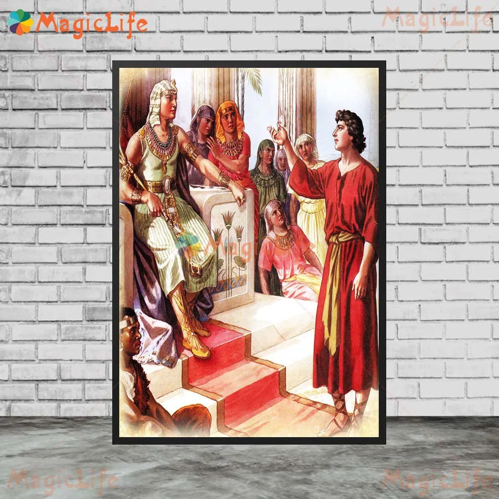 REBUILDING THE TEMPLE JESUS THE ETHIOPIAN PHARAOH JOSEPH MOSES Wall Art Canvas Painting Wall Pictures For Living Room Home Decor