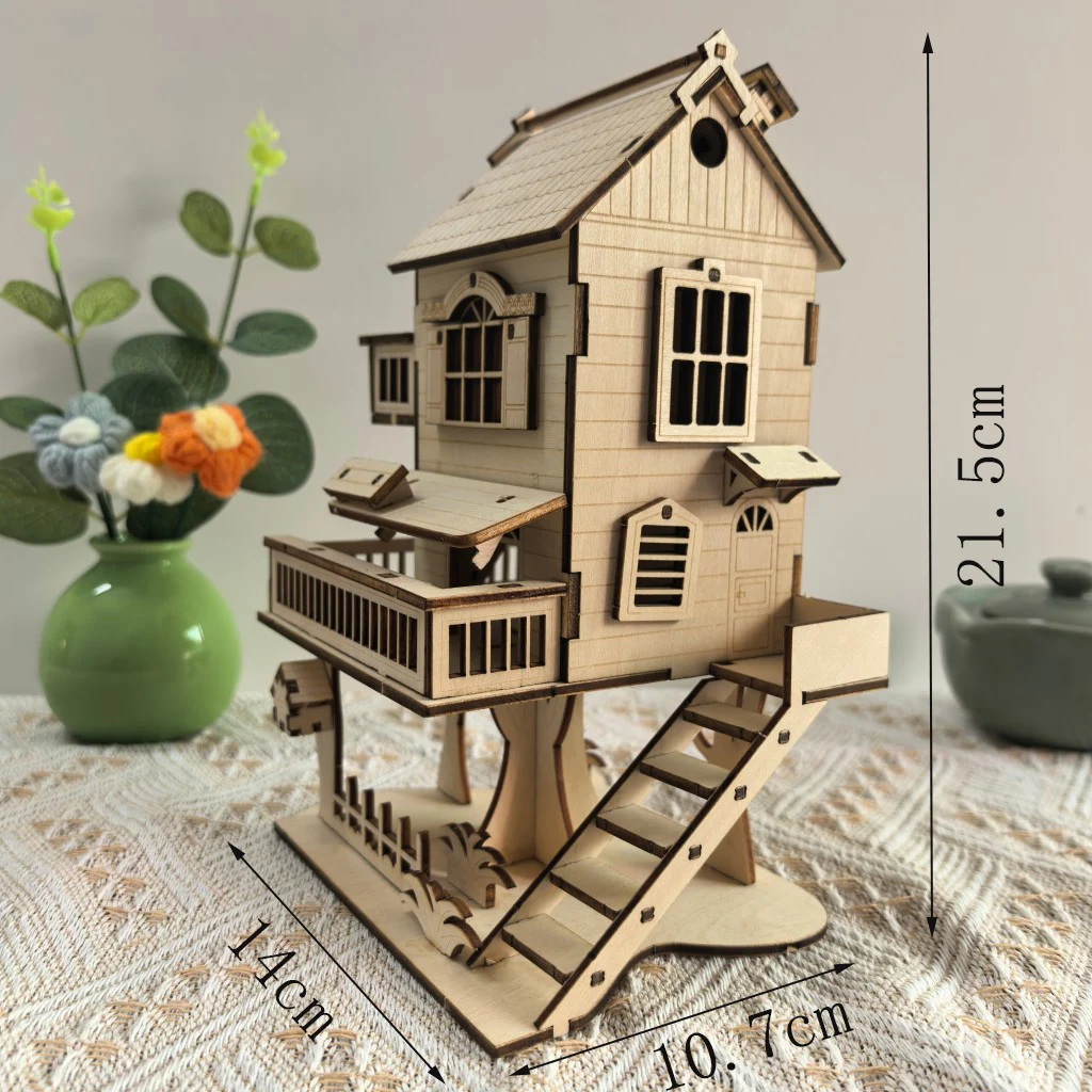 

3D Wooden Forest Tree house Model To Build Bloc De Construction Book Nook Kit Craft Toys Home Decoration Diy House Miniature