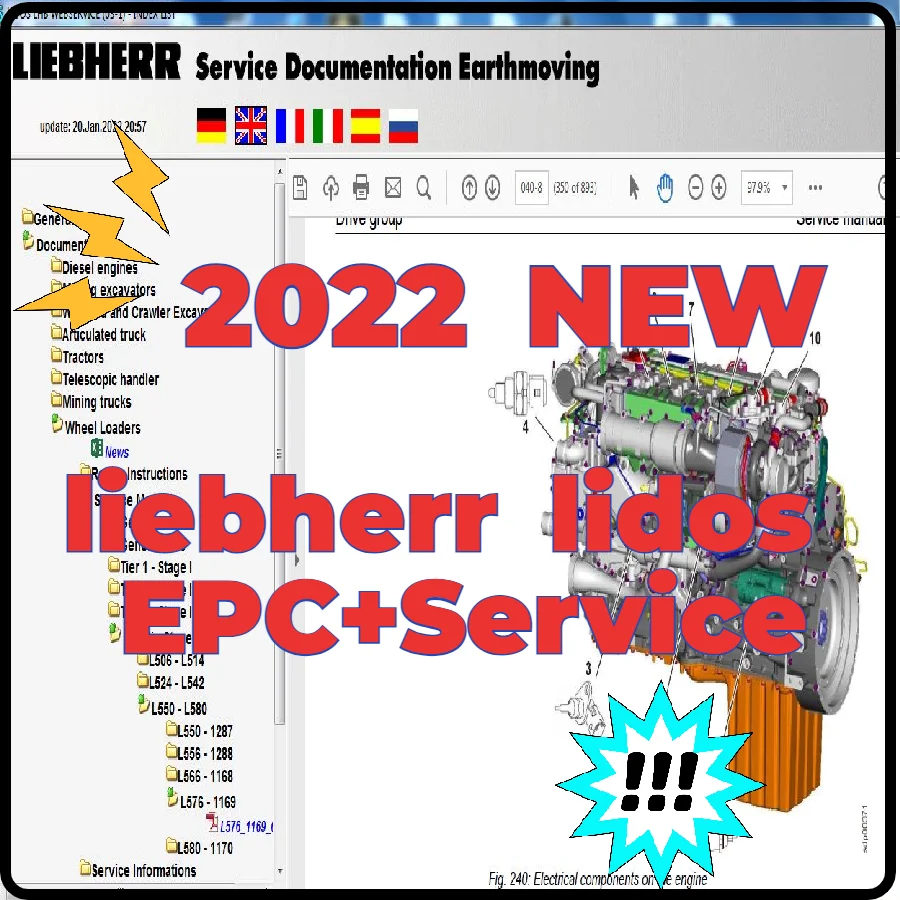 Liebherr Lidos Online 2022 (LBH+LFR+LHB+LWT+COT) Parts Catalogs and Repair Manuals