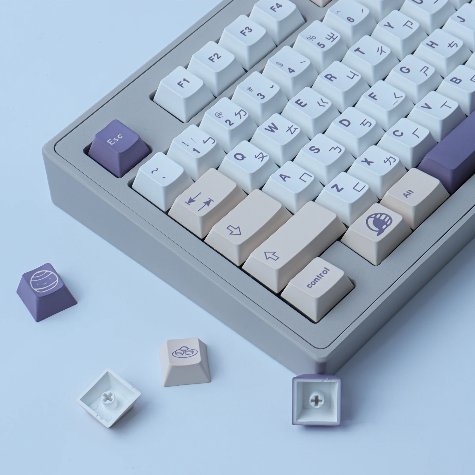 GMK Taro Crisp Keycap 142 Keys PBT Keycaps Cherry Profile DYE-SUB Customized Keycaps For Mechanical Keyboard