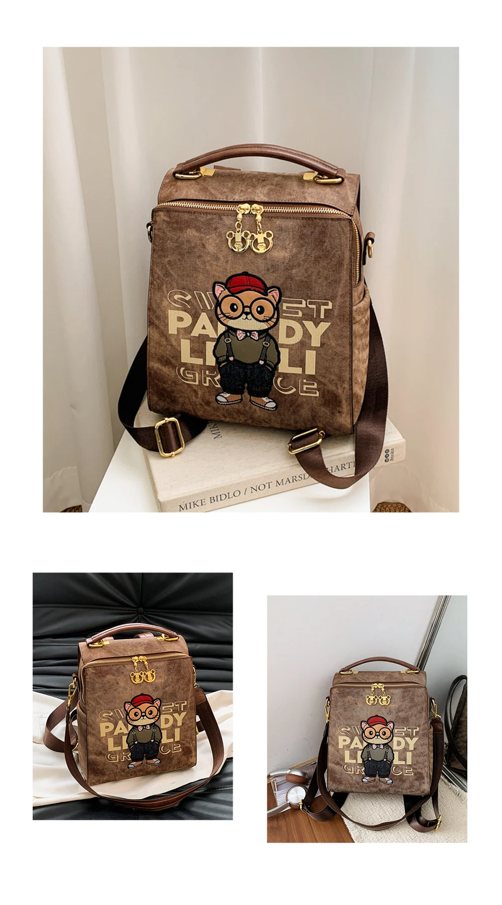 【Gran oferta】Mochila moderna, bolso de hombro para mujer, mochila de gran capacidad con cierre y bolso de mano informal con doble correa para los hombros.