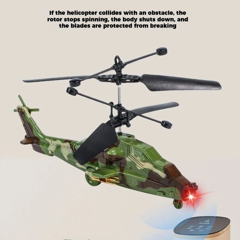 Induction RC Helicopter Rechargeable Flying Toy Durable Hover Aircraft with Lights Infrared Sensor Crash Resistant Night Market