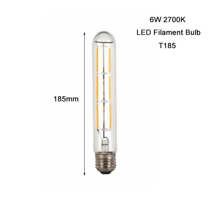 100-240V 6000K LED Filament Light Bulb 110V 120V 6500K Tubular Edison Bulbs T10 T185 T225 T30 T300 Long Tube 4W 6W 8W LED Bulb