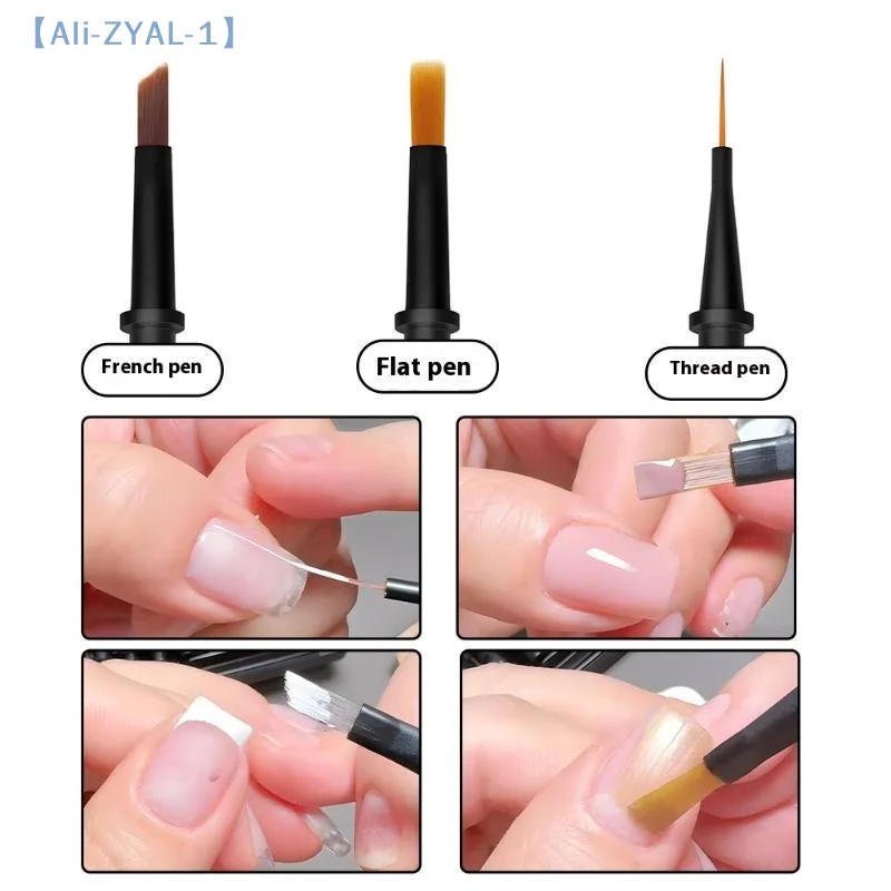 【ZYAL-1】12Pcs/Set Disposable Nail Polish Brush Pen Can Replacement Head Brush Nail Brush Liquid Applicators Phototherapy