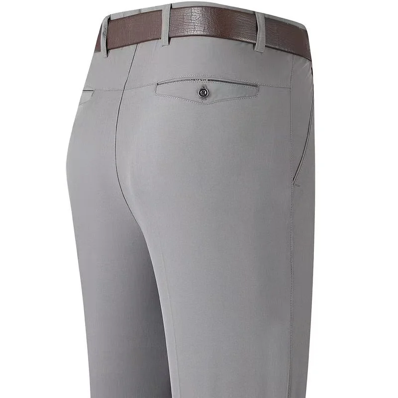 MRstuff-Pantalon FjThin pour hommes d\'âge moyen, décontracté, couleur unie, taille haute, surintendant, 2024