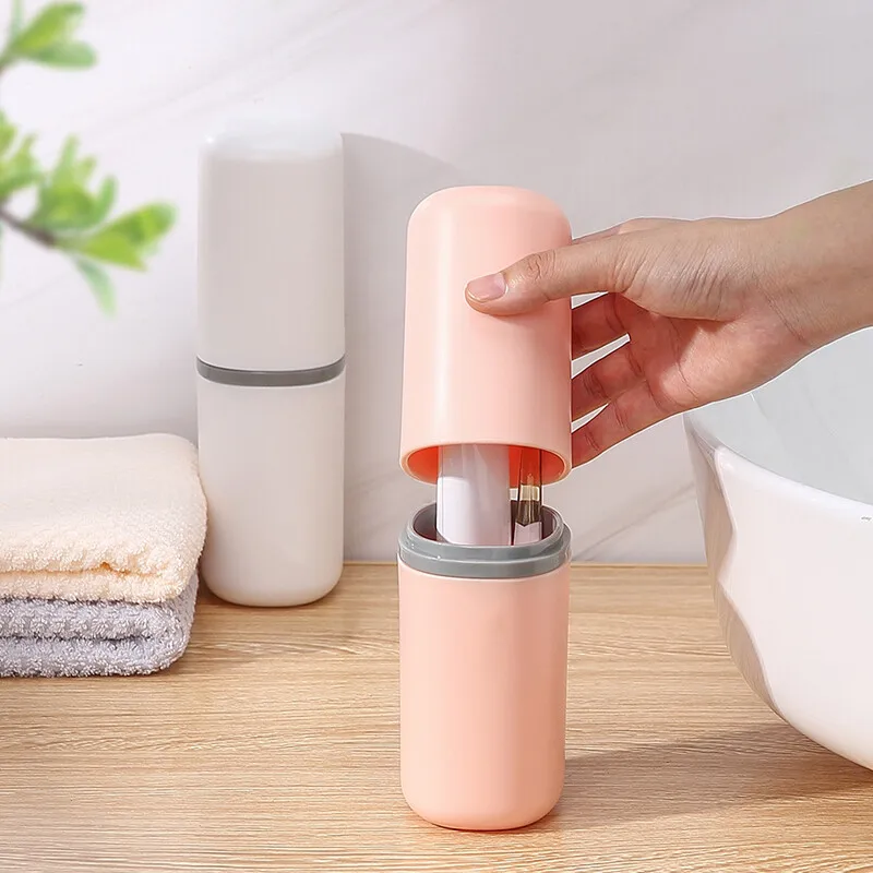 Portable Travel Toothbrush Cup Set with Toothbrush Cup and Toothbrush Holder