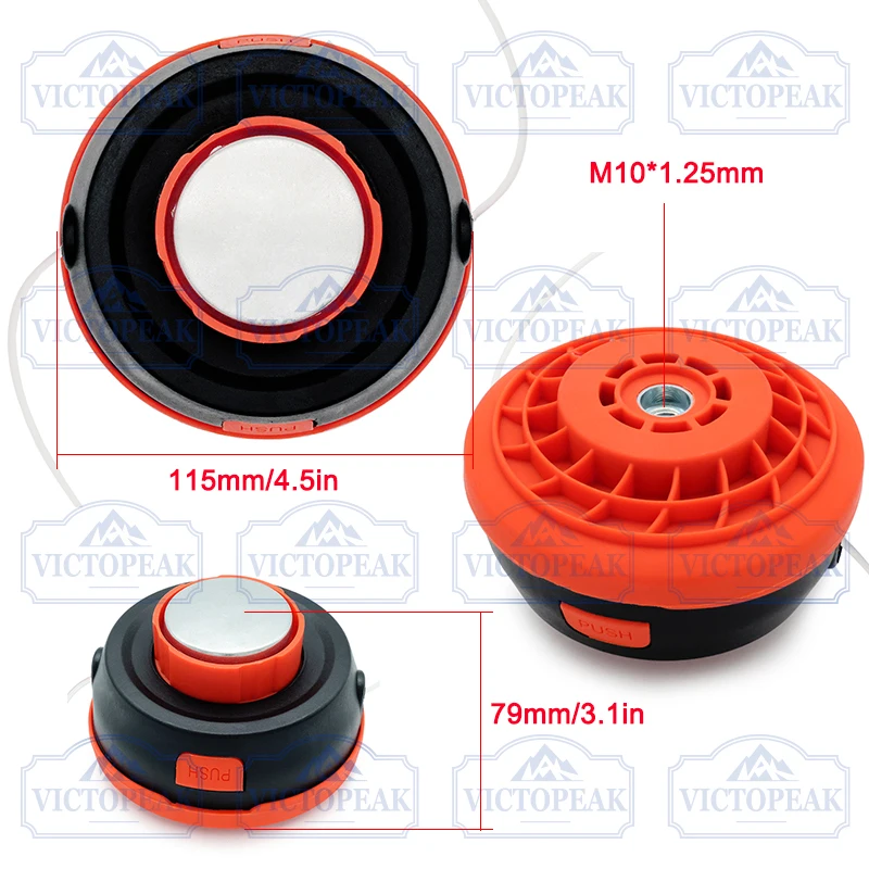 Gartenwerkzeug-Zubehör M10*1,25mm Qualitäts-Rasentrimmerkopf für Gartenmaschinen Benzin-Freischneider Ersatzteil – Detail 6
