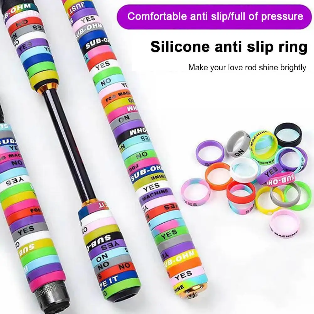 20/50Pcs Anti-Skid Silicone Fishing Rod Handle Rings Stopper O-shaped Rubber Rings Set Protector Grip Sleeve Fishing Accessories view 3