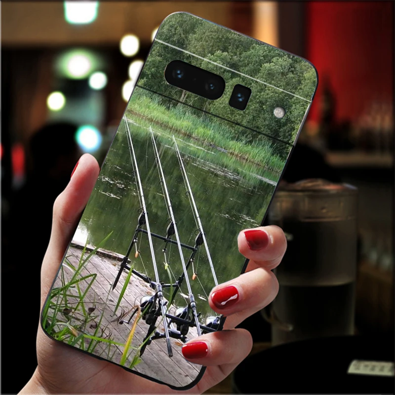

Phone Case For Google Pixel 10 9 Pro XL 9A 8 7 6 Pro Pixel 8A 7A 6A Pixel 8 7 6 5 Bass Fishing Sunset Fisherman Hunting Man