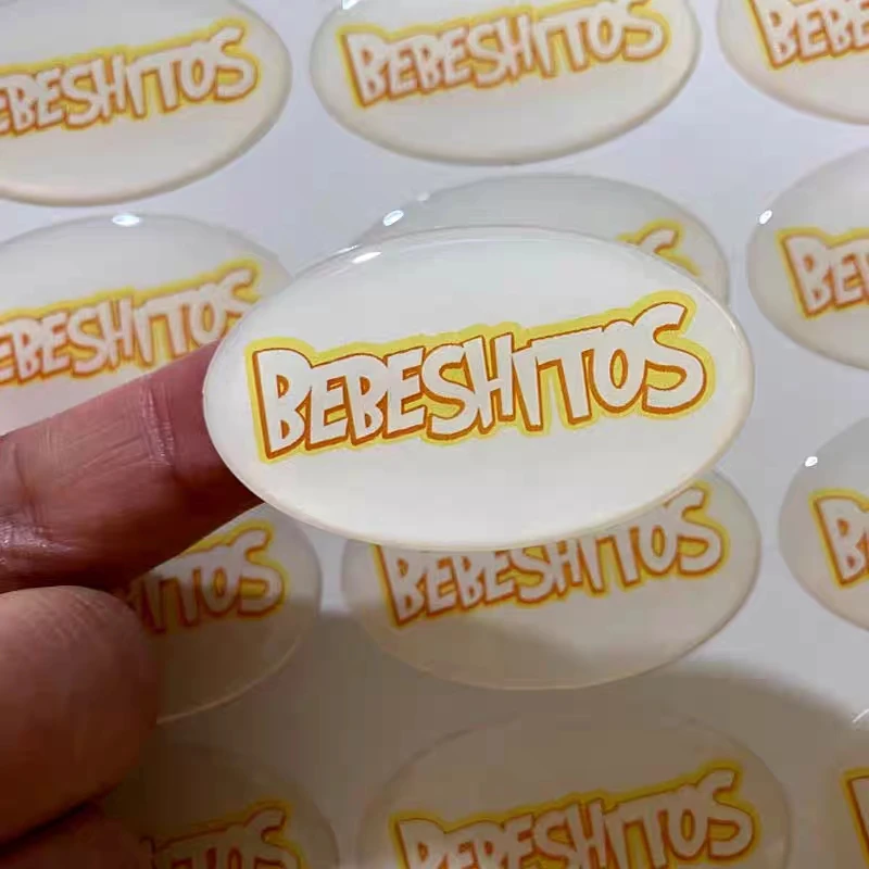 Customized Waterproof 3D Resin Domed Epoxy Stickers Printing Clear Transparent Personalized Labels