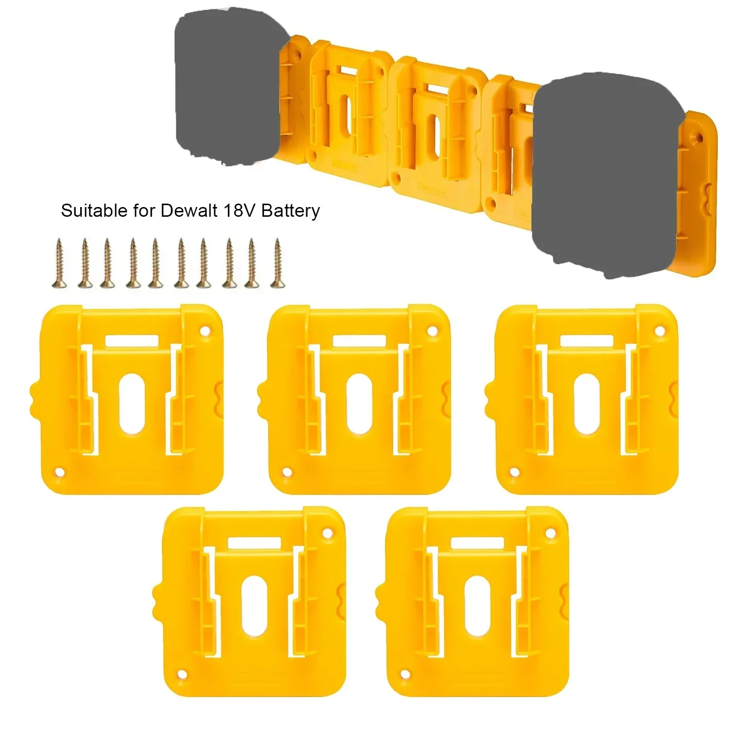 1/2/5PCS Batteriehalter Aufbewahrungsregal für Dewalt 18V 20V Li-Ionen-Akku DCB203 DCB205, Wandmontage-Batterie-Dock für Werkbank