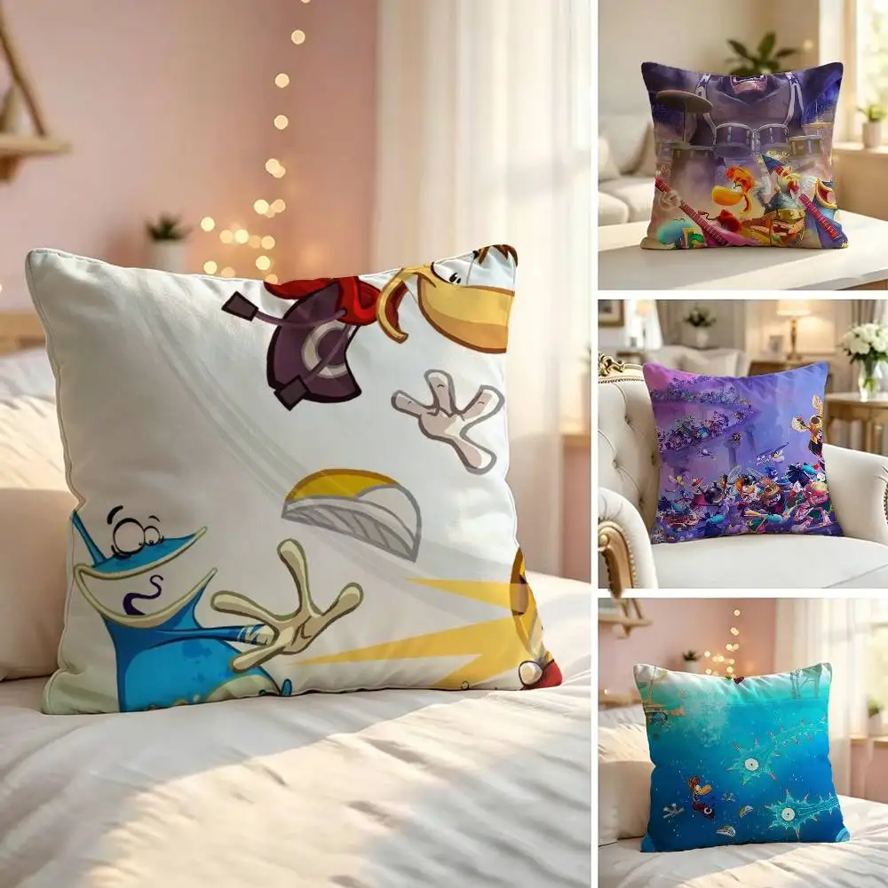 Rayman L-Legends Cartoon Platform Adventure Game Pillow Case Sofa Living Room for Bedroom Headboard Backrest Cushion  Nap Time