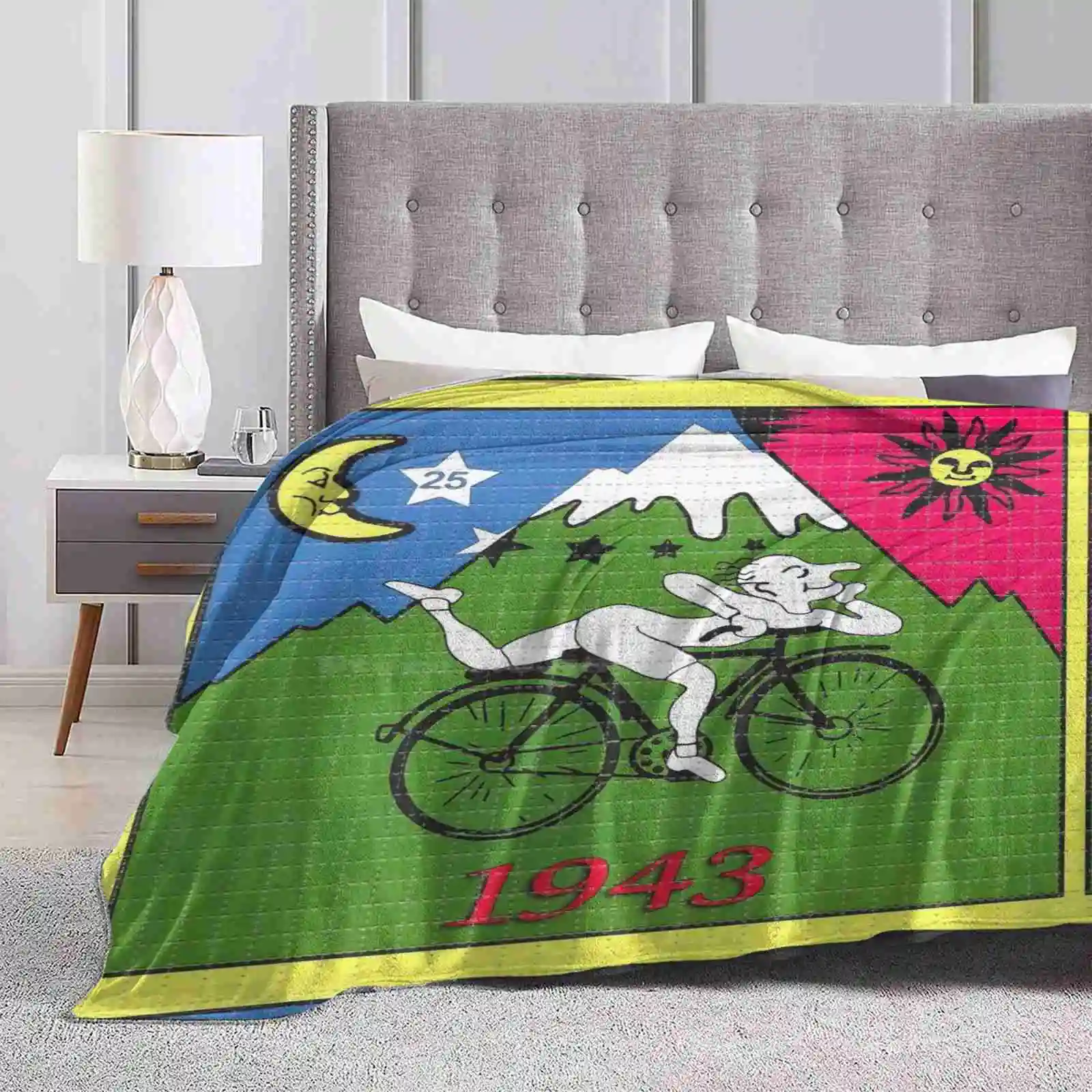 Lsd-Albert Hofmann-Bicycle Day All Sizes Soft Cover Blanket Home Decor Bedding Lsd Albert Hofmann Bike Bicycle Discovery Funny