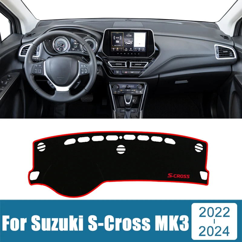 Car Accessories For Suzuki S-Cross MK3 2022 2023 2024 Dashboard Cover Avoid Light Pad Sun Shade Case Anti-UV Carpet Non-Slip Mat