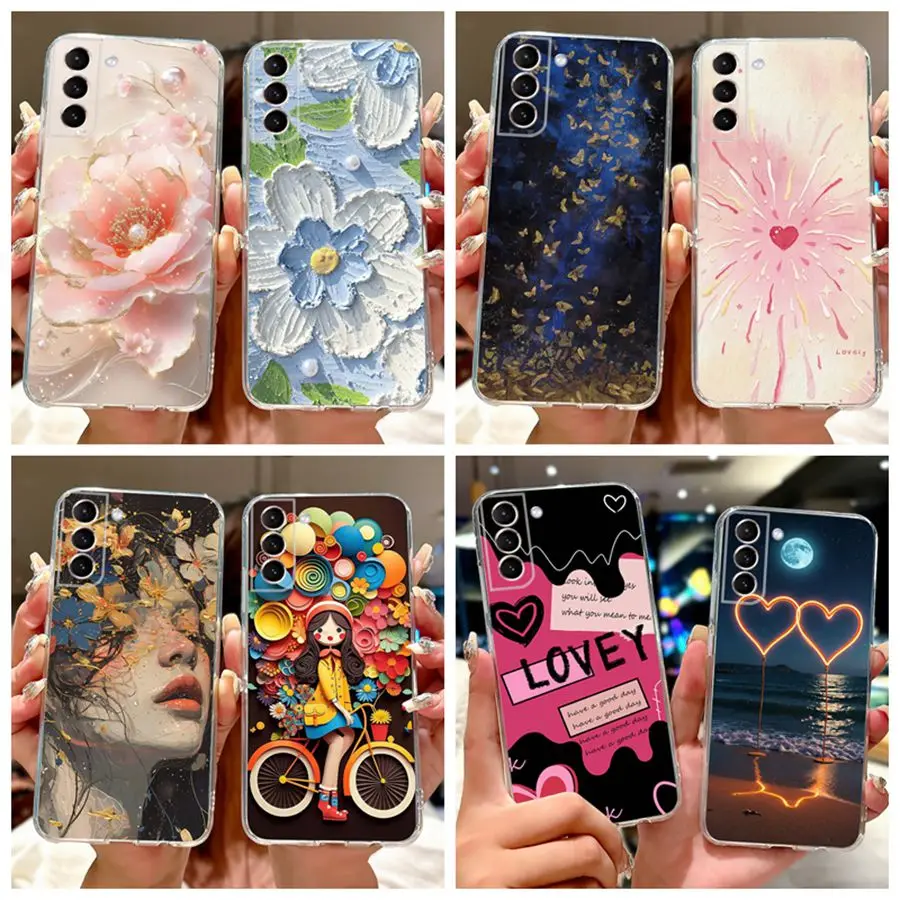 For Samsung Galaxy S21 Plus Pro FE Case S21+ sunny Painted Proective Cover Soft Silicone Capa Case For SamsungS21 S 21 Pro Funda