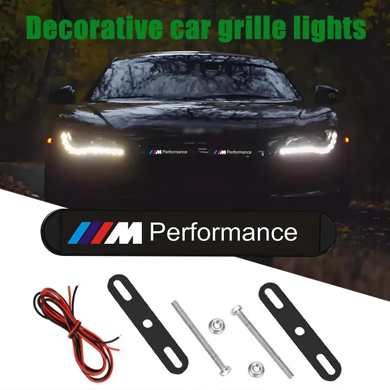 

car LED Decorative Grille Lights Front Bumper Stylish Hood Decoration For Bmw M M3 M4 M5 M6 F20 F30 F31 X1 X3 X5 X4 1 3 5 Series