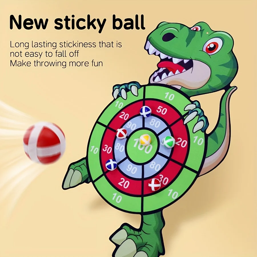 Palla appiccicosa per bambini Bersaglio da lancio Coperta/Esterna Sport genitore-figlio Palla di aspirazione sicura Dinosauro del fumetto Palla appiccicosa Giocattolo