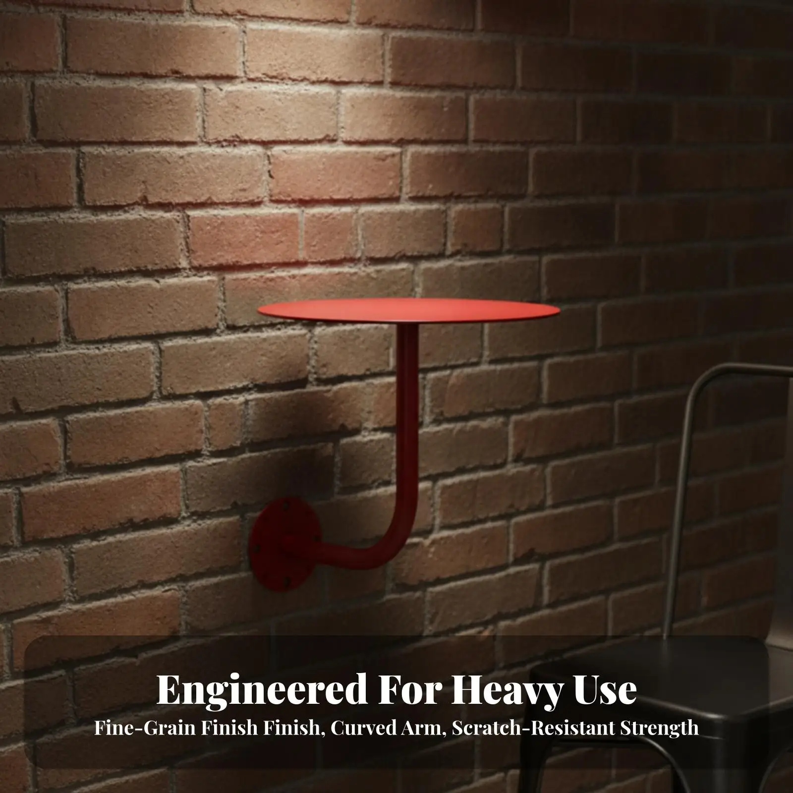 モダンなインテリアに調和する、多用途な鍛鉄製の壁掛けテーブル。省スペースで、居心地の良い空間を演出する金属製のサイドテーブル。